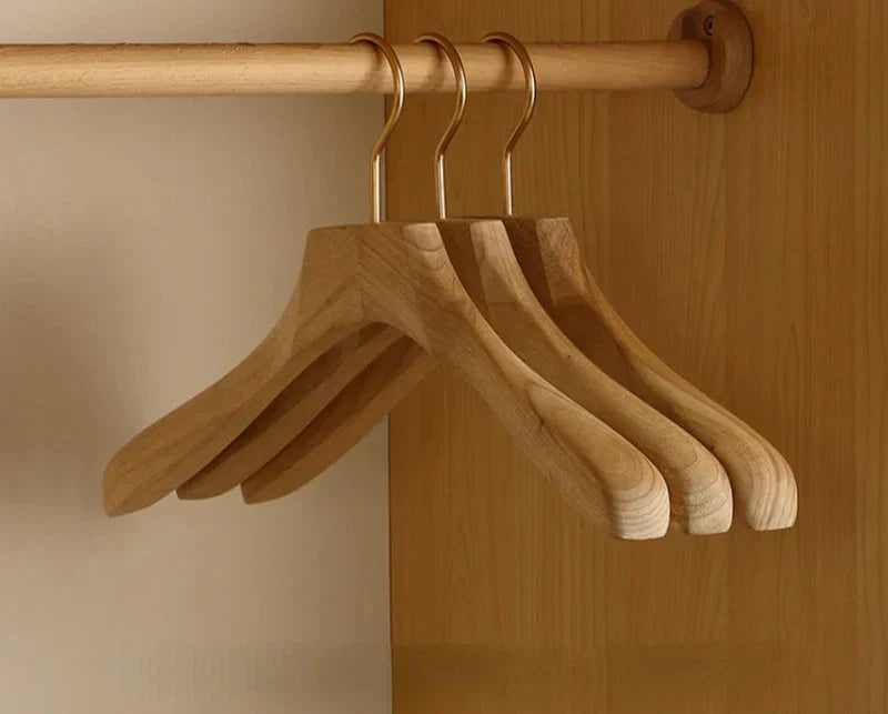 2-Pack Camphor Wood Hangers with Wide Shoulders for Clothing Organization