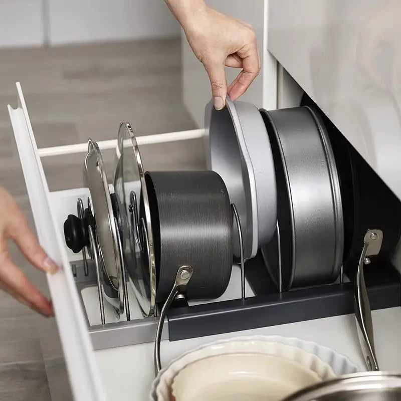Adjustable and Flexible Pot and Pan Holder | Scratch-Free & Tool-Free
