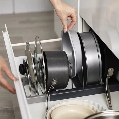Adjustable and Flexible Pot and Pan Holder | Scratch-Free & Tool-Free