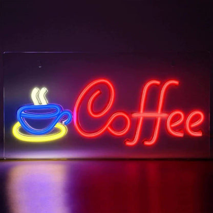 Neon Coffee Shop Backboard Sign