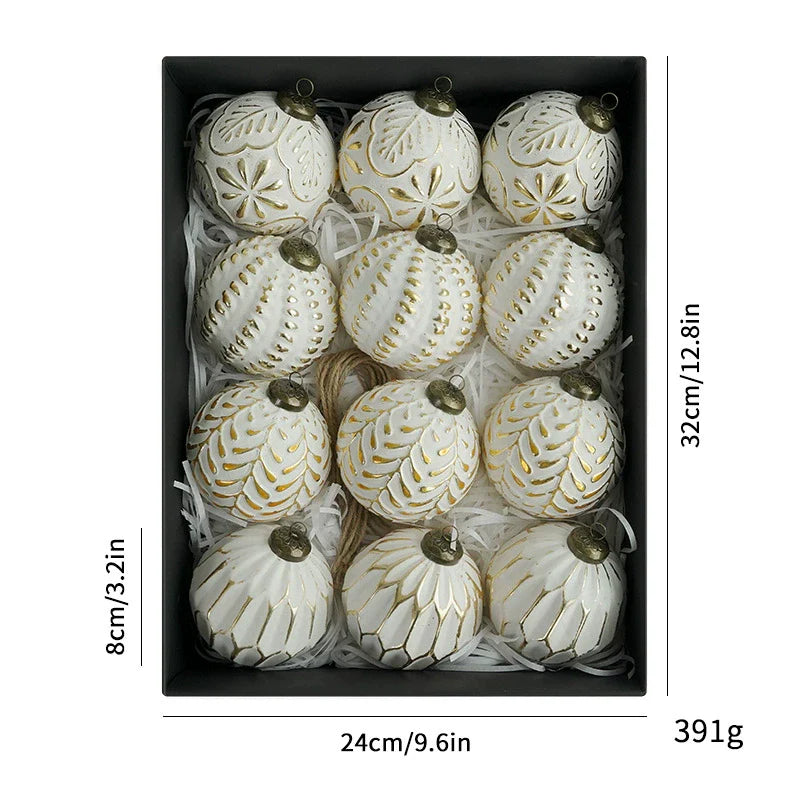 Set of Vintage Christmas Bauble Ornaments for Decoration