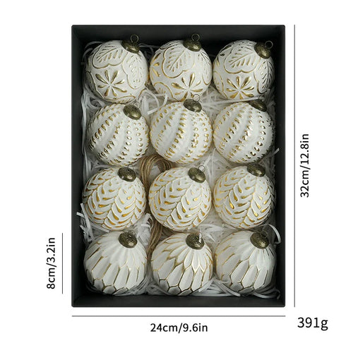 Set of Vintage Christmas Bauble Ornaments for Decoration