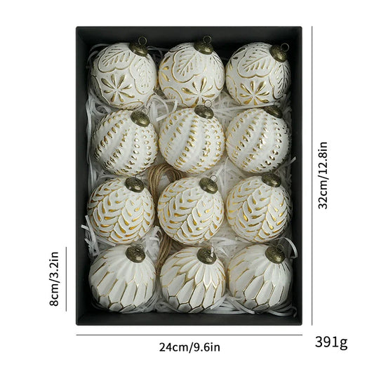Set of Vintage Christmas Bauble Ornaments for Decoration