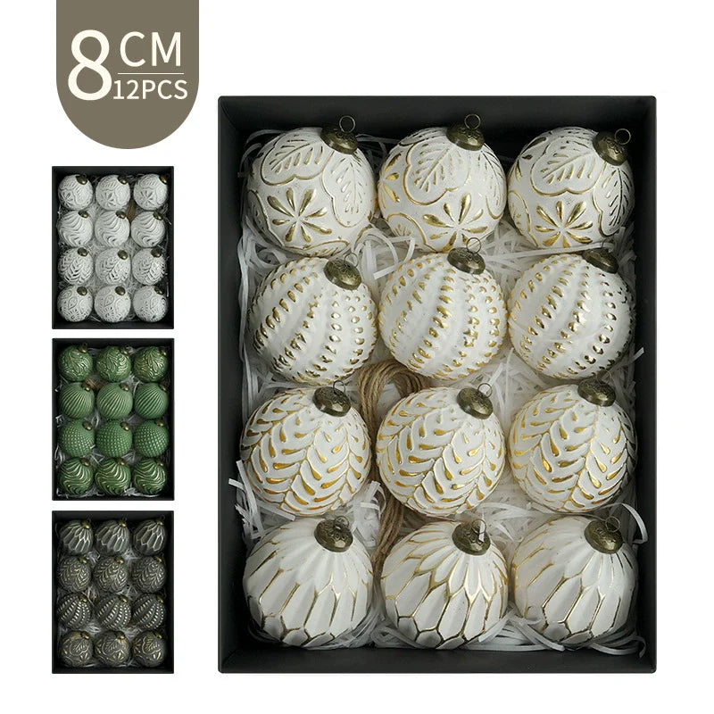 Set of Vintage Christmas Bauble Ornaments for Decoration