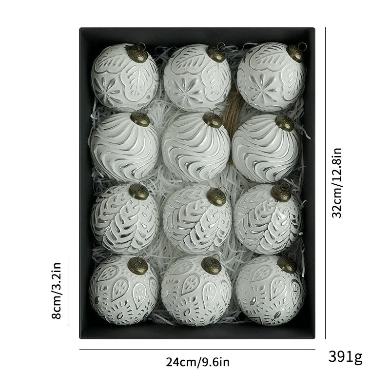 Set of Vintage Christmas Bauble Ornaments for Decoration