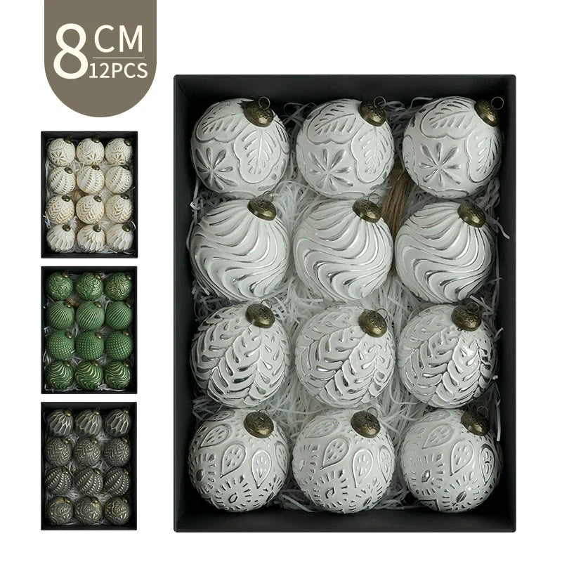 Set of Vintage Christmas Bauble Ornaments for Decoration
