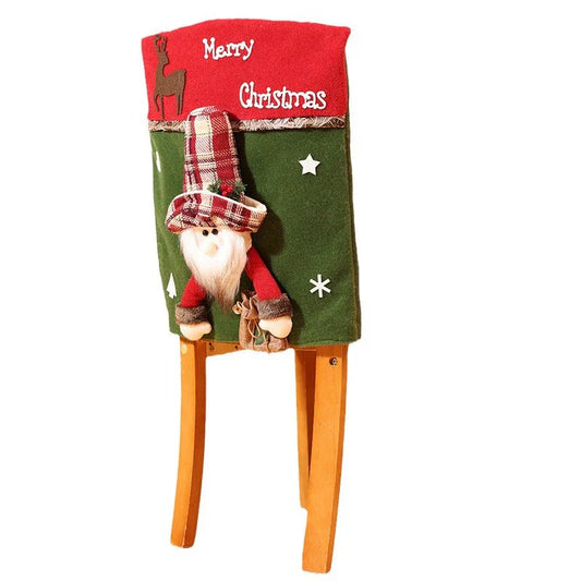 Festive 3D Holiday Chair Covers Featuring Santa & Snowman