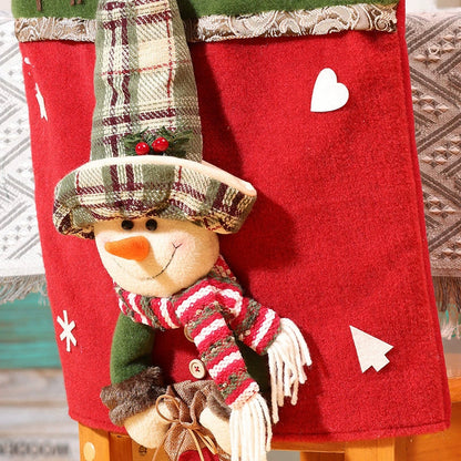 Festive 3D Holiday Chair Covers Featuring Santa & Snowman