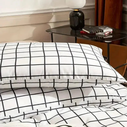 Checkered Pattern Bedding Set – Comfortable and Breathable
