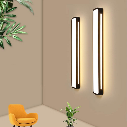 Linear Minimalist LED Ceiling Light in Iron with Acrylic Shade
