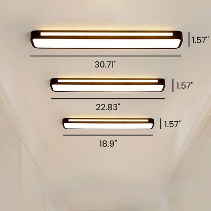 Linear Minimalist LED Ceiling Light in Iron with Acrylic Shade