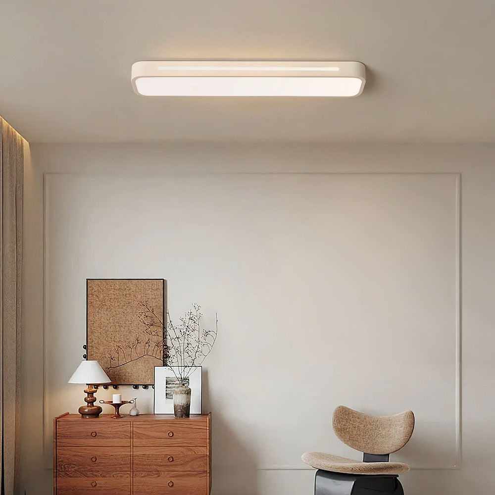 Linear Minimalist LED Ceiling Light in Iron with Acrylic Shade