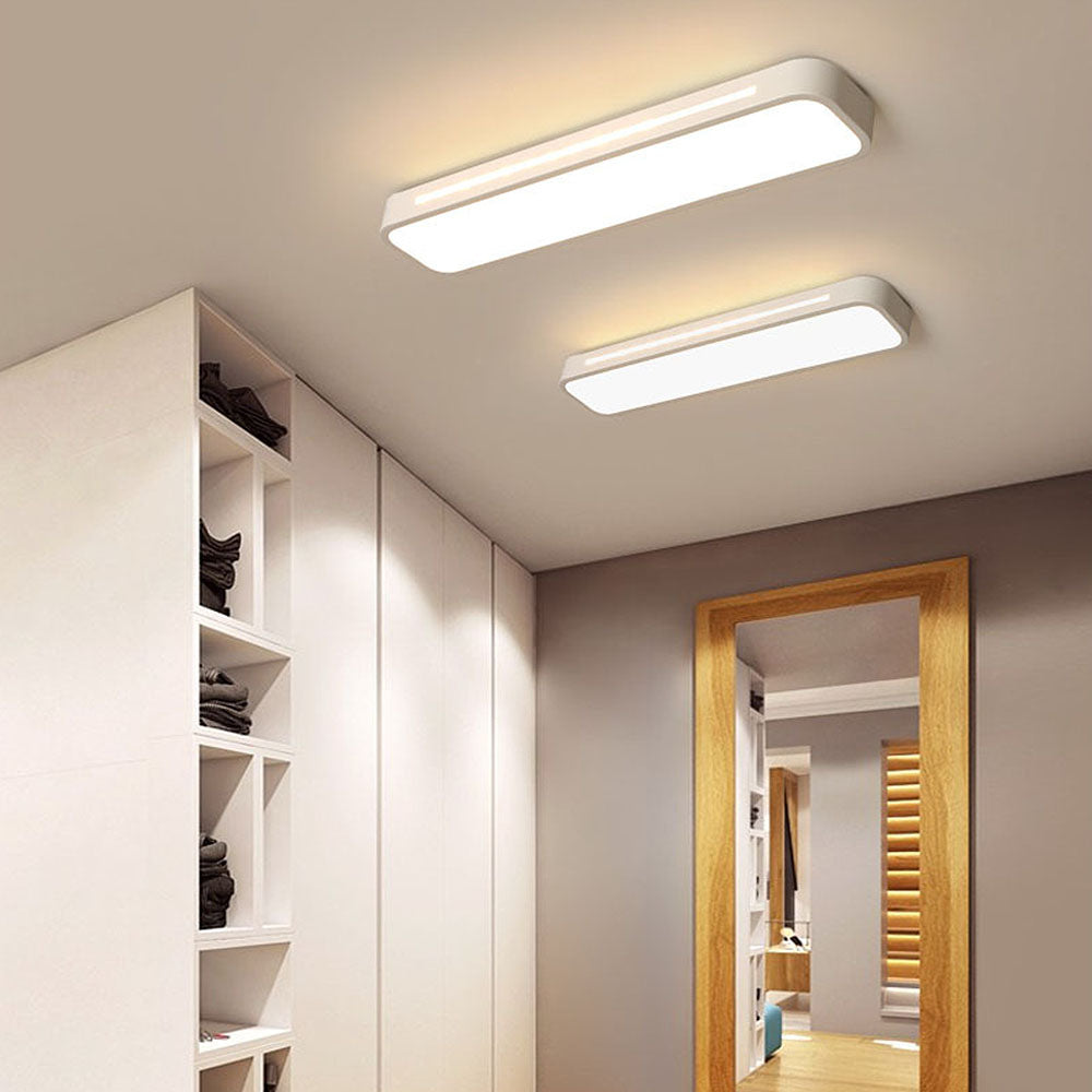 Linear Minimalist LED Ceiling Light in Iron with Acrylic Shade