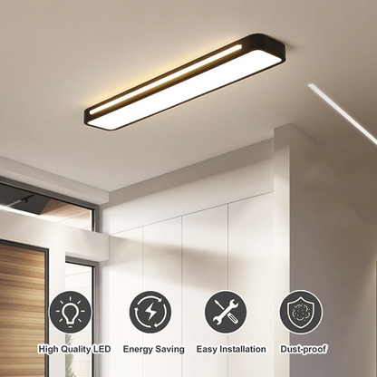 Linear Minimalist LED Ceiling Light in Iron with Acrylic Shade