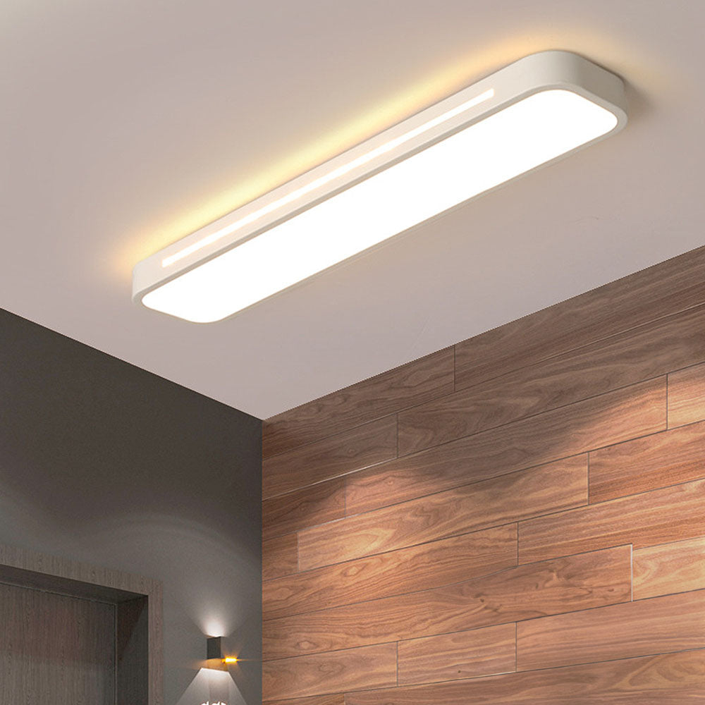 Linear Minimalist LED Ceiling Light in Iron with Acrylic Shade