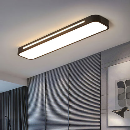 Linear Minimalist LED Ceiling Light in Iron with Acrylic Shade
