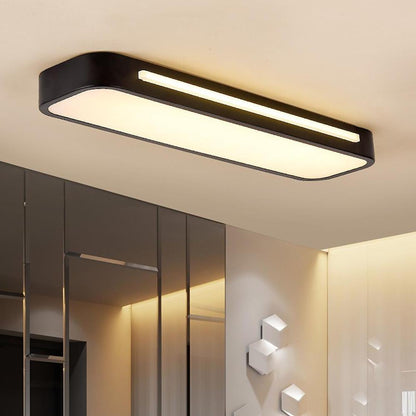 Linear Minimalist LED Ceiling Light in Iron with Acrylic Shade