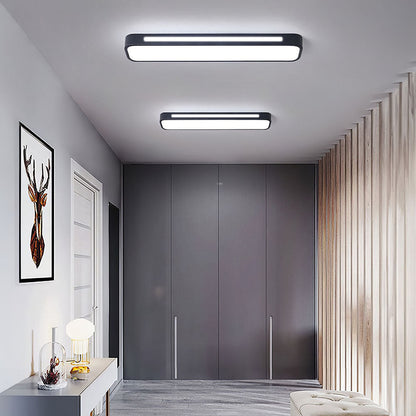 Linear Minimalist LED Ceiling Light in Iron with Acrylic Shade