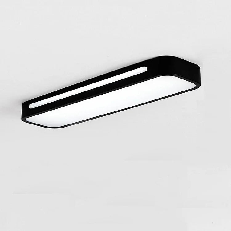 Linear Minimalist LED Ceiling Light in Iron with Acrylic Shade