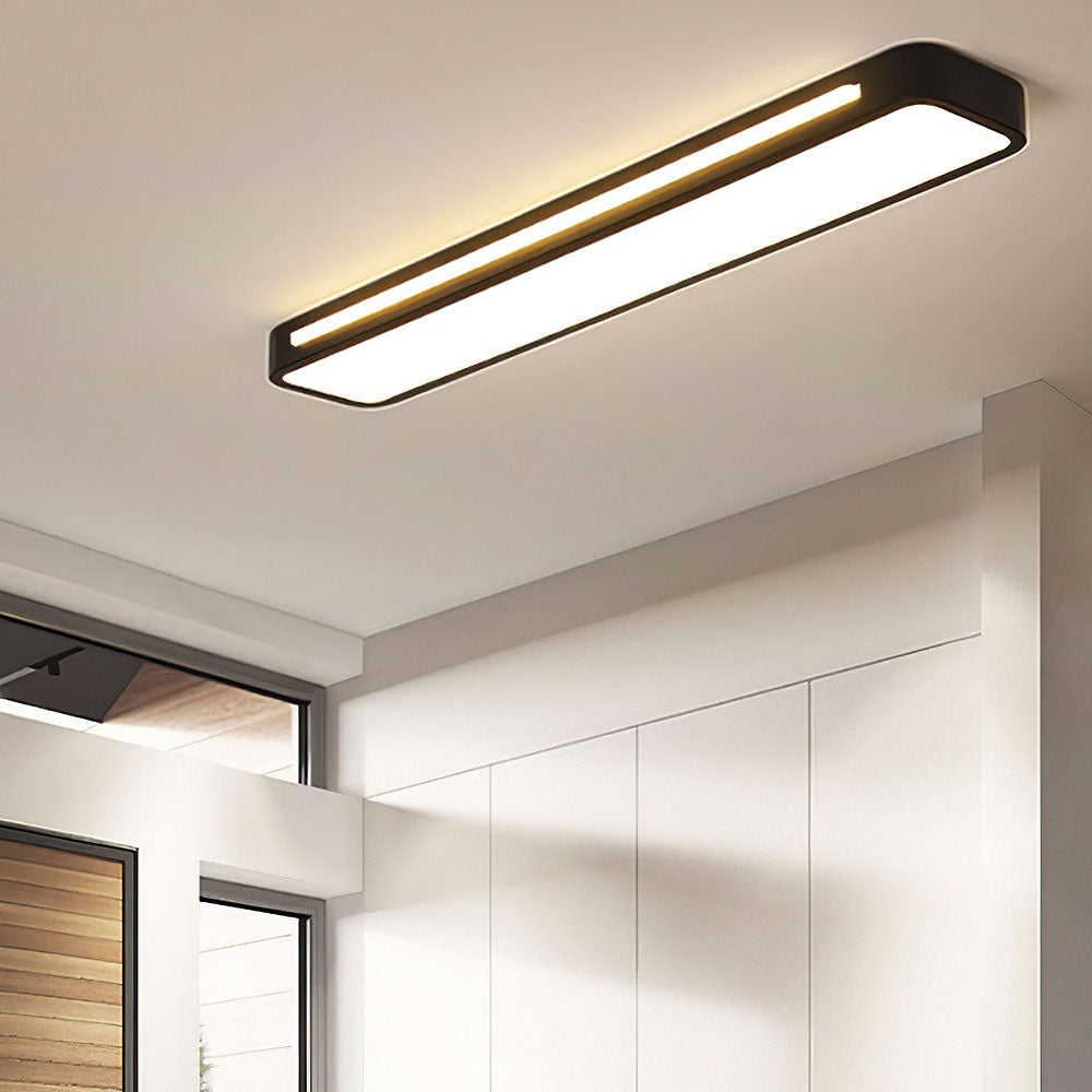 Linear Minimalist LED Ceiling Light in Iron with Acrylic Shade