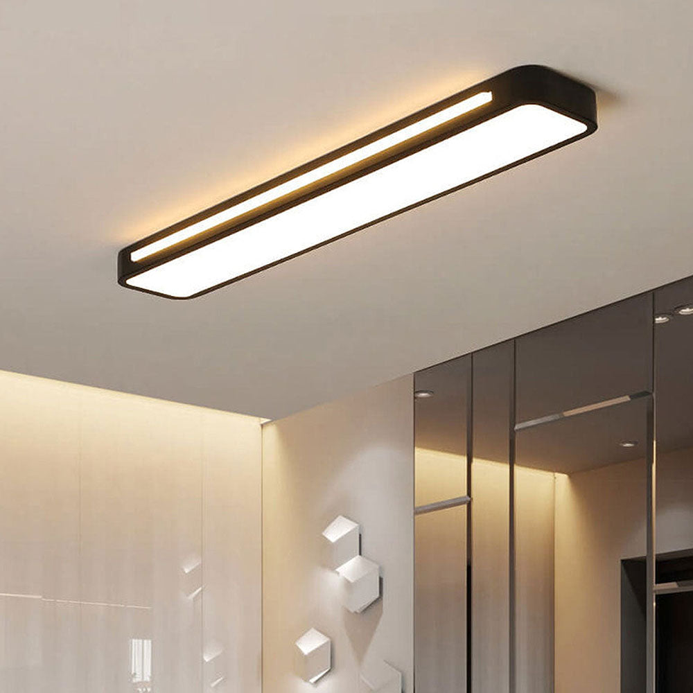 Linear Minimalist LED Ceiling Light in Iron with Acrylic Shade