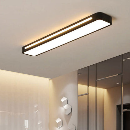 Linear Minimalist LED Ceiling Light in Iron with Acrylic Shade