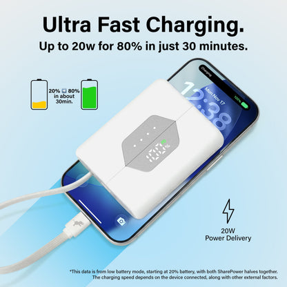 Dual 10,000 mAh Magnetic Power Bank for On-the-Go Charging