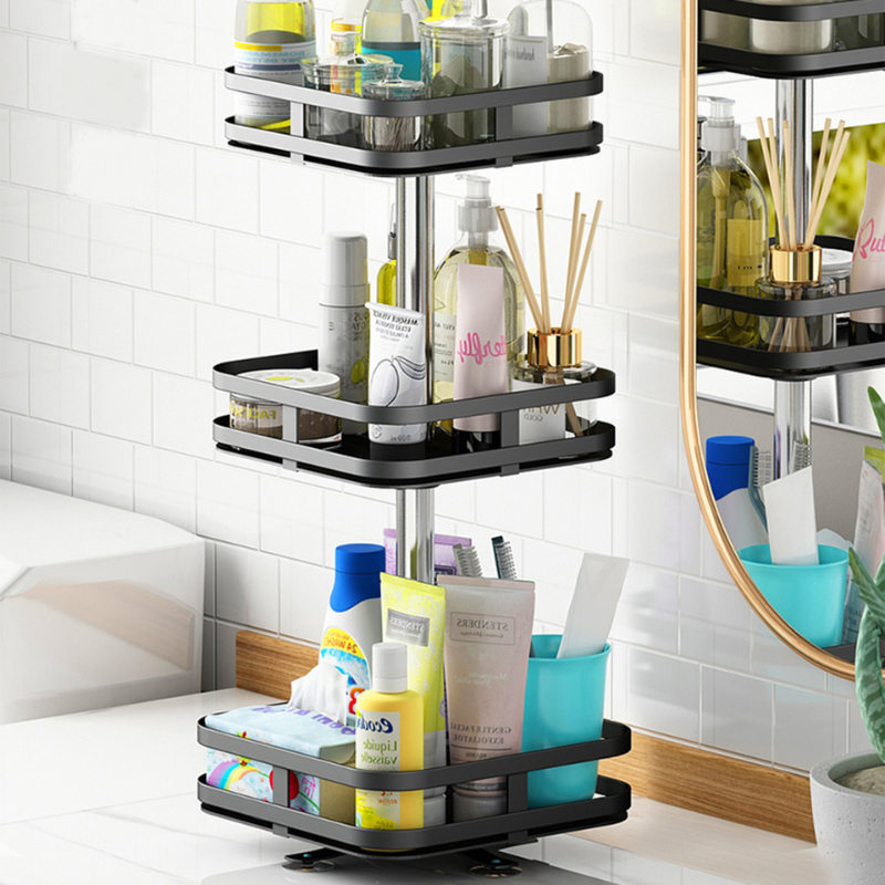Multifunctional Storage Rack with 360° Rotation