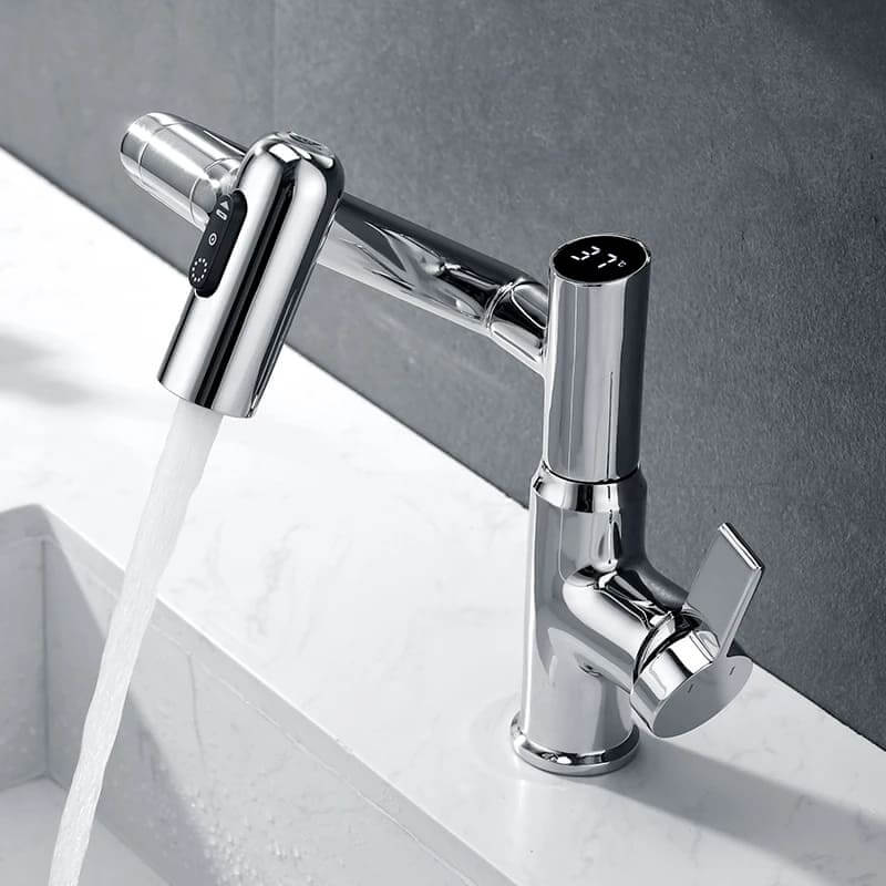 Smart Flow Meter with Temperature Display for Faucets