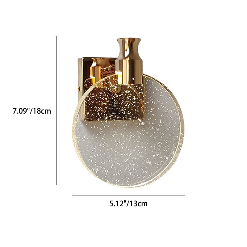 Modern Bedside Lamp - Round LED Wall Sconce in Crystal Design