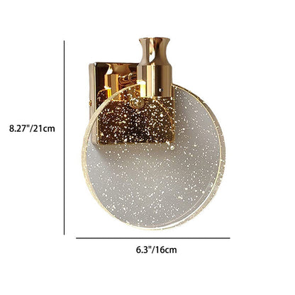 Modern Bedside Lamp - Round LED Wall Sconce in Crystal Design