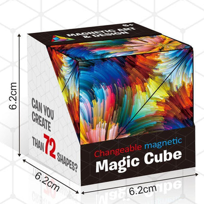 Transformable Magnetic Puzzle Cube with Interchangeable Pieces