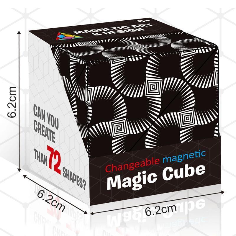 Transformable Magnetic Puzzle Cube with Interchangeable Pieces