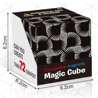 Transformable Magnetic Puzzle Cube with Interchangeable Pieces