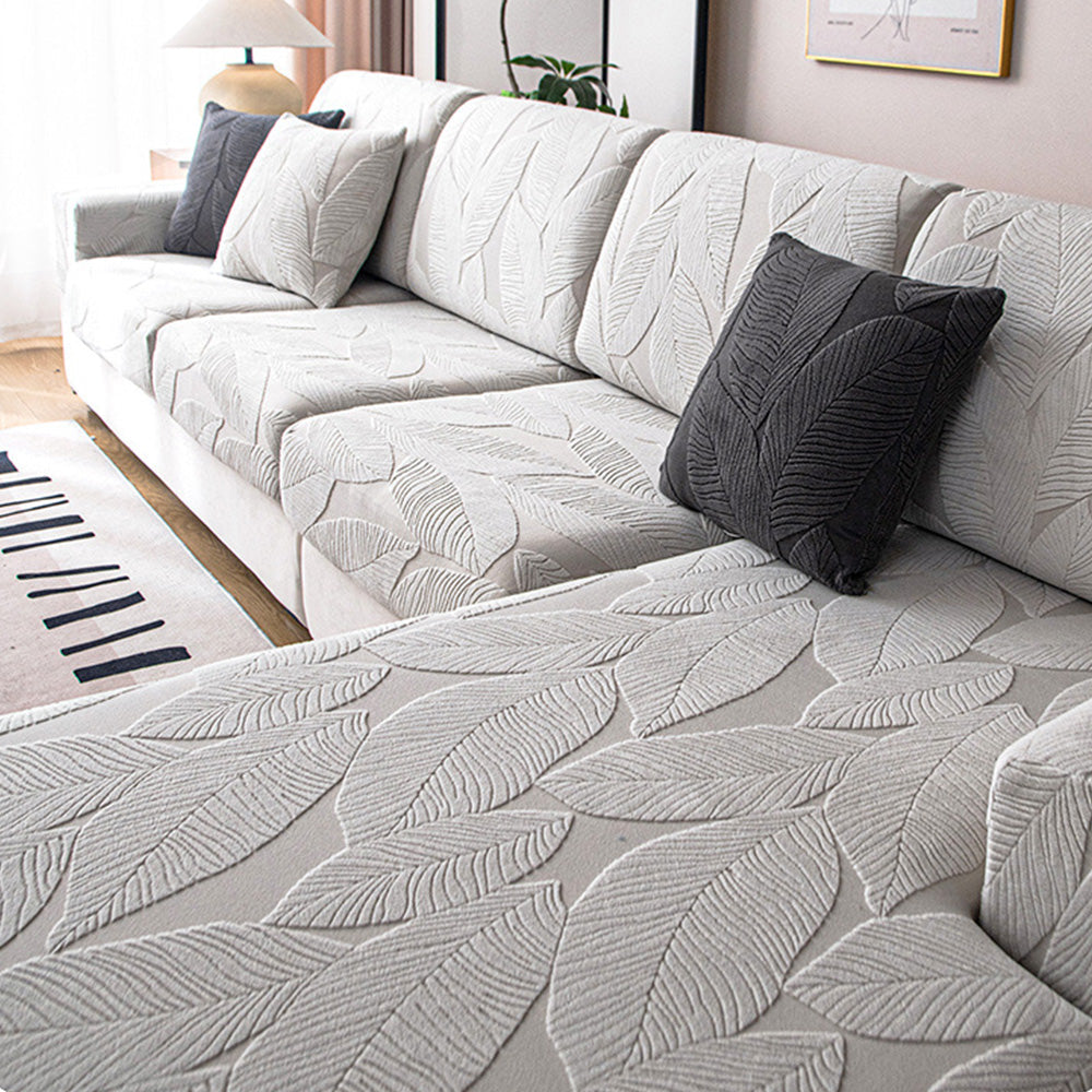 Waterproof Sofa Protector with Tropical Leaf Design – Elastic, Scratch-Resistant, Full Coverage