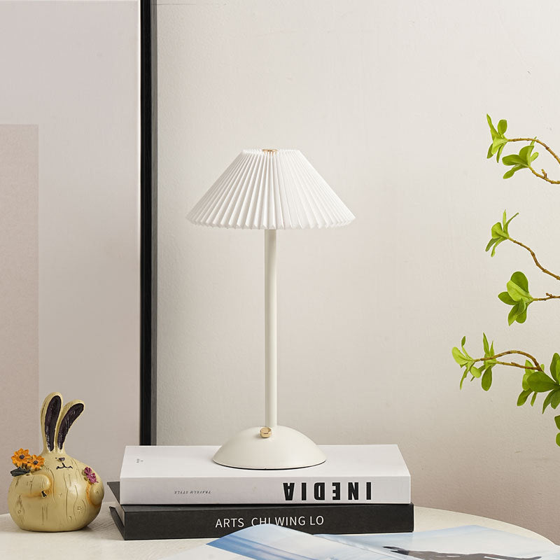Fabric Table Lamp with Brass Cone Shade