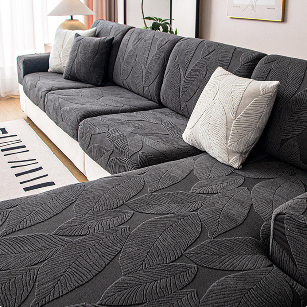 Waterproof Sofa Protector with Tropical Leaf Design – Elastic, Scratch-Resistant, Full Coverage