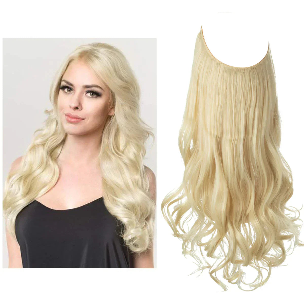 Real Hair Extensions for Natural Wavy Volume in Blonde