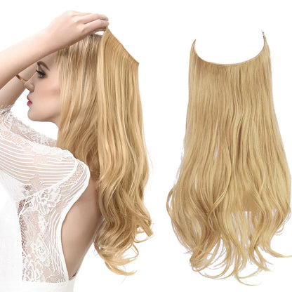 Real Hair Extensions for Natural Wavy Volume in Blonde