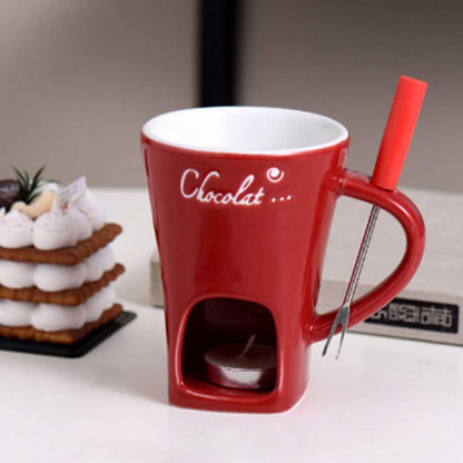 Elegant Ceramic Chocolate Fondue Set for Cozy Moments