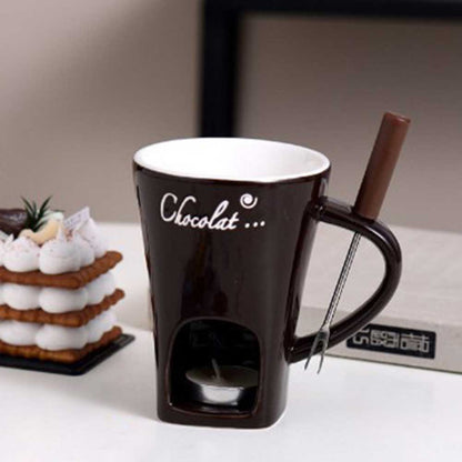 Elegant Ceramic Chocolate Fondue Set for Cozy Moments
