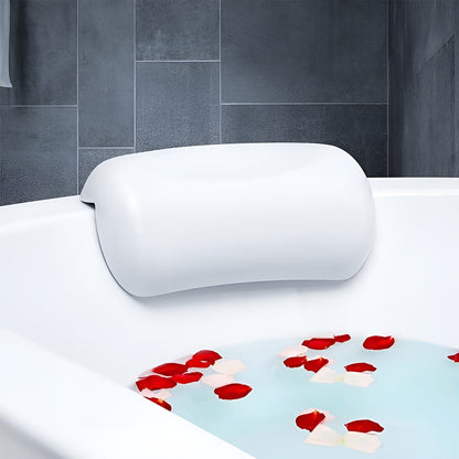Waterproof Non-Slip Bathtub Pillow – Soft Memory Foam Head and Back Cushion with Suction Cups