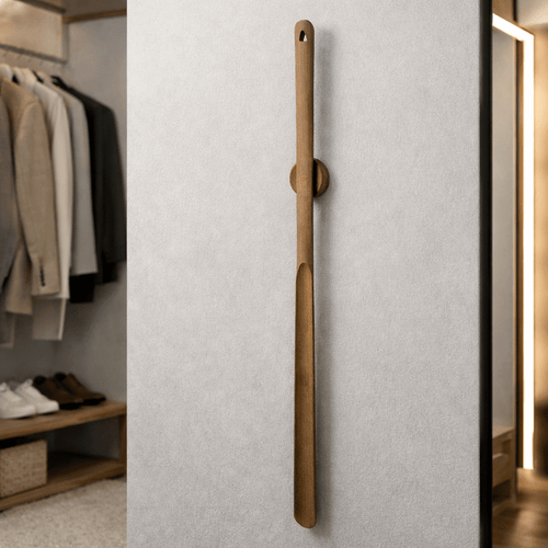 Ergonomic Wooden Shoe Horn - 50 cm Long Handle for Comfortable Wear