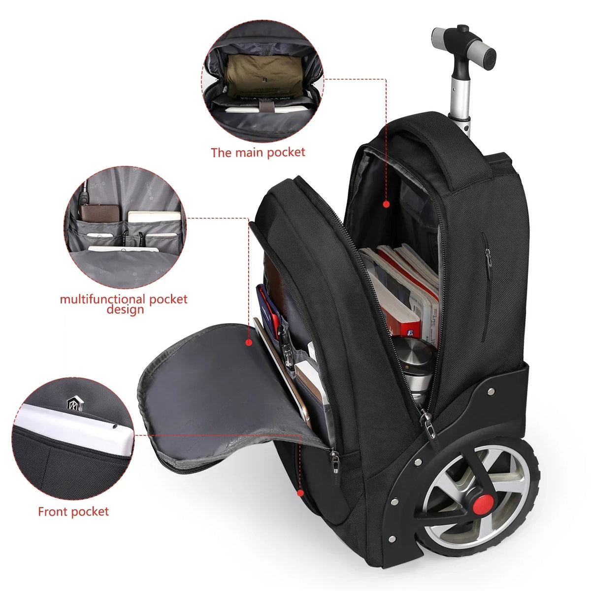 Versatile Rolling Backpack – TravelMate Pro