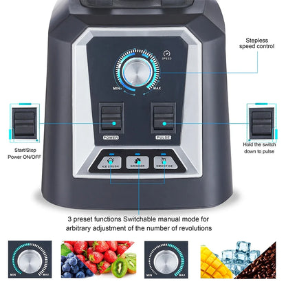 Countertop Blender with 2200W Motor, 3 Settings & 2L BPA-Free Container