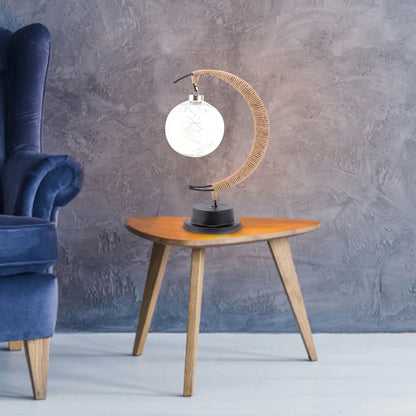 Decorative Table Lamp with Warm Ambient Light - Moon Sphere Design