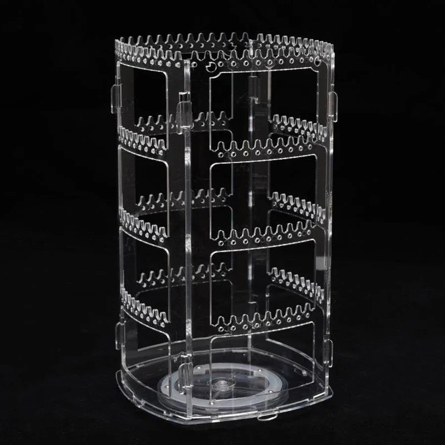 Jewelry Organizer Stand - Rotatable Plastic Holder for Earrings & Necklaces - 360° Display for Stylish Storage