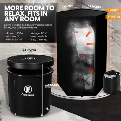 Foldable Home Steam Sauna Tent with Ice Bath Tub, Remote & 9 Heat Settings