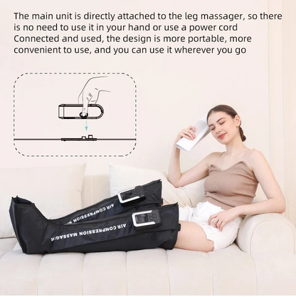 Rechargeable Air Pressure Wraps for Foot, Calf & Thigh Massage - 3 Modes, 5 Zones, 30-Minute Timer