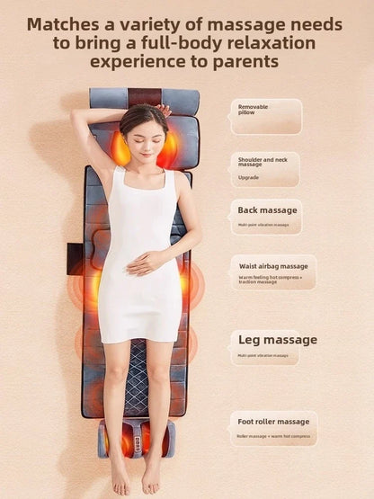 Heat-Enhanced Full Body Massage Mattress with 10 Vibration Zones for Back, Waist, Hips, Thighs, and Calves